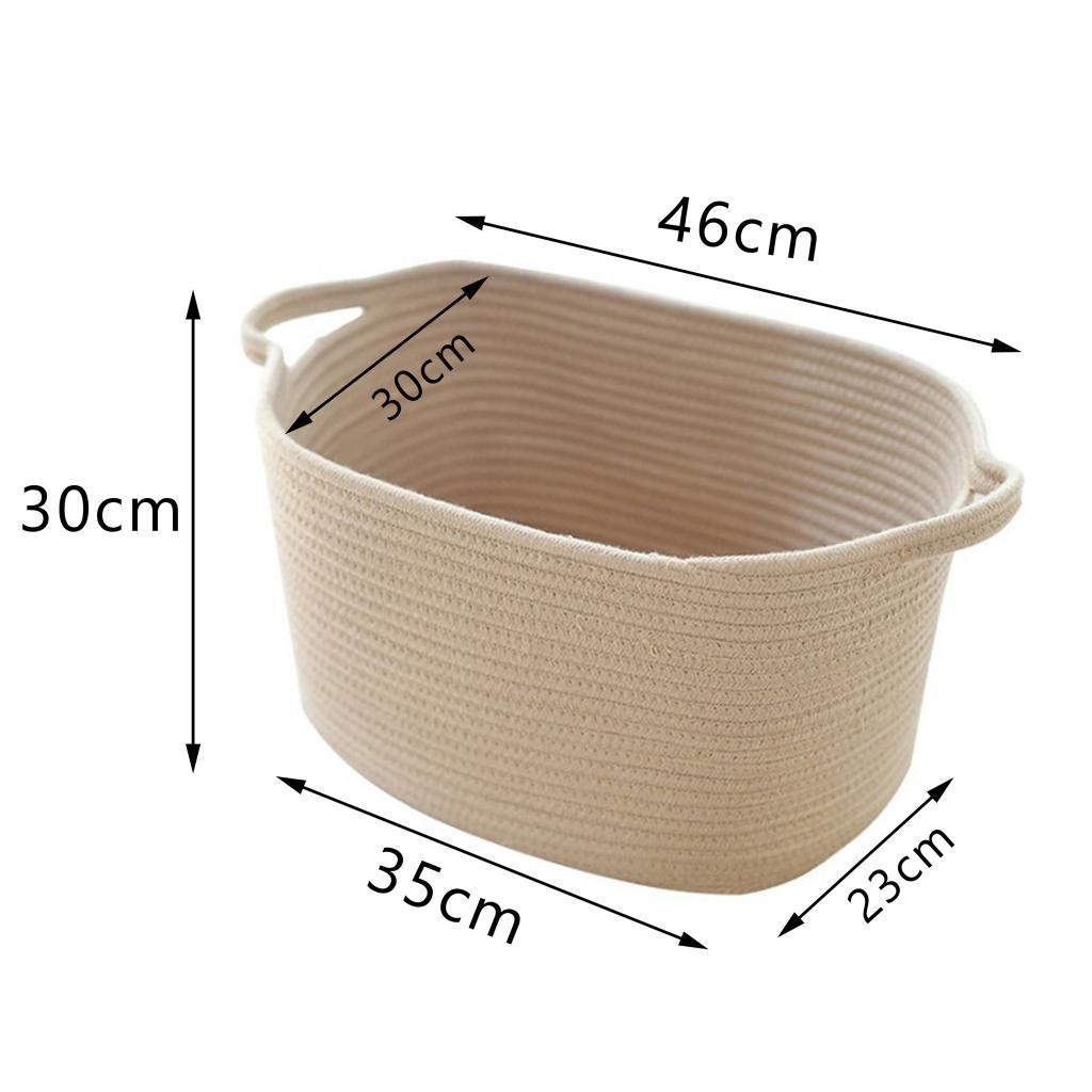 Woven Cotton Rope Storage Basket with Handles 46x30x30cm, Blanket Storage Baskets, Laundry and Toy Storage Organize
