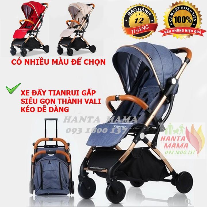 Free Ship Xe đẩy TIANRUI gấp siêu gọn vali kéo sang trọng, xe đẩy em bé, cho bé dạo chơi mọi nơi