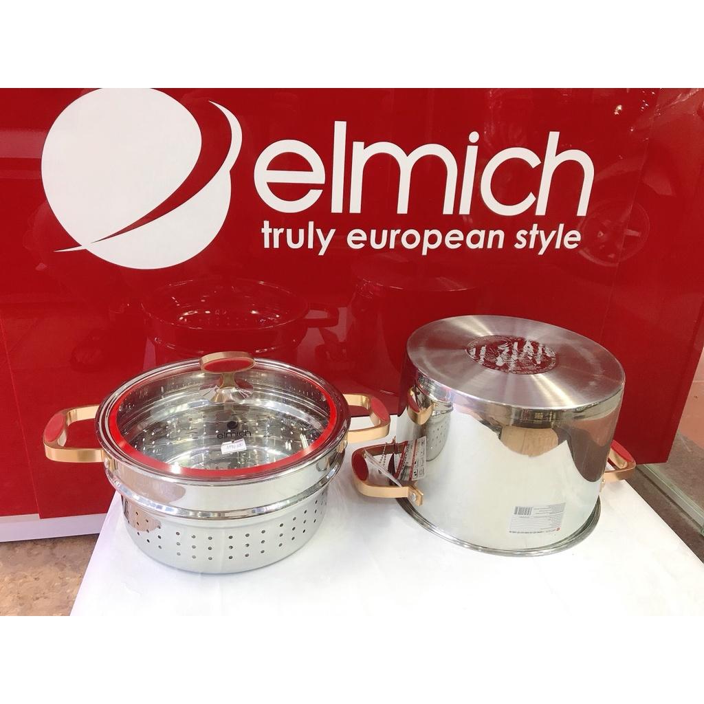 Nồi Hấp Inox 304 5 Lớp Đáy Từ ELMICH Redvelvet EL5585 24cm/ EL0979 28cm