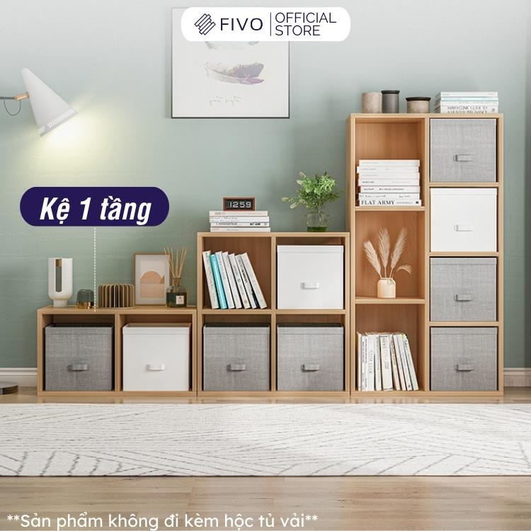 Kệ Gỗ Đa Năng Tổ Ong Chất Liệu MDF FIVO FB01 Màu Vân Gỗ, Có Tấm Lưng Dày Dặn, Đa Tầng Để Đồ Tiện Lợi - Hàng Chính Hãng