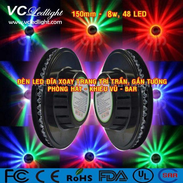 ĐÈN LED VŨ TRƯỜNG ĐĨA XOAY CẢM ỨNG NHẠC CỰC CHẤT, CỰC NGẦU