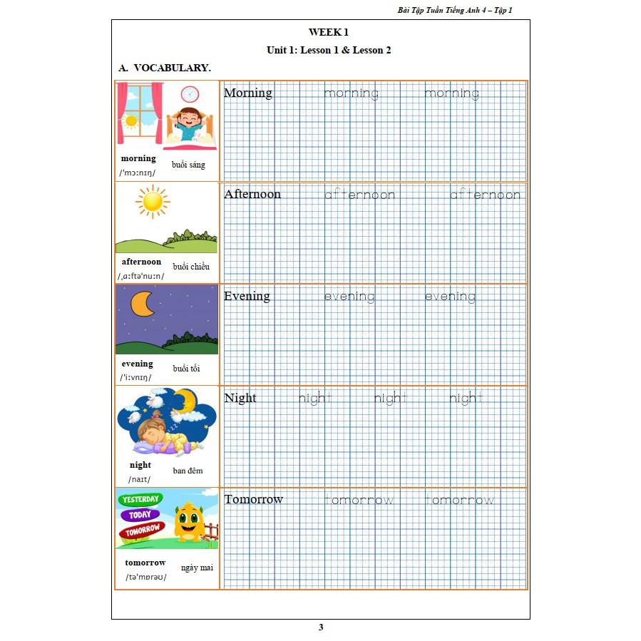 Sách - Bài Tập Tuần Tiếng Anh 4 - Tập 1
