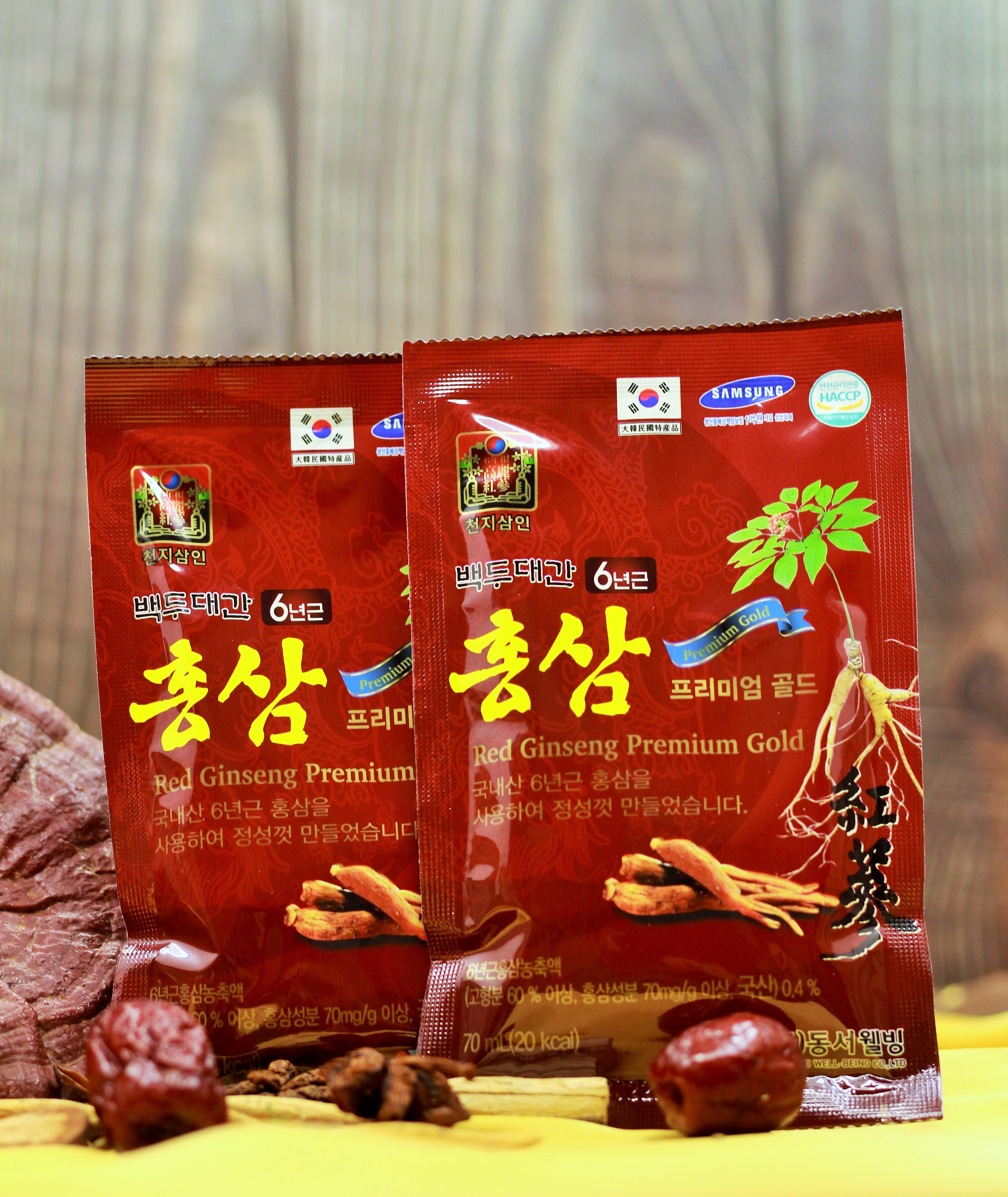 Nước Hồng Sâm Vàng Cao Cấp 6 Năm Tuổi  - Thùng 6 hộp, Hộp 5 gói – Sản phẩm bổ dưỡng tự nhiên, tăng cường hệ miễn dịch cho cơ thể khỏe mạnh