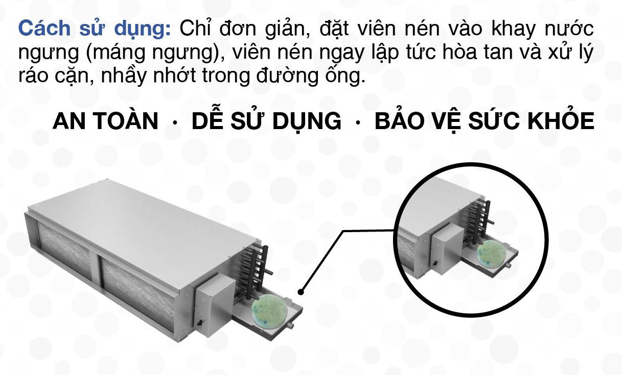 Viên Nén Xử Lý Rêu, Chất Bẩn Máy Lạnh - Clogg Away - Chính Hãng Mỹ - Sử Dụng Cho Hệ Thống Điều Hoà 5 Tấn