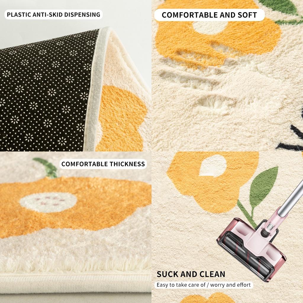 Thảm Trải Sàn Mềm Mại Chống Trượt Hình Hoa Dành Cho Trang Trí Nhà Cửa