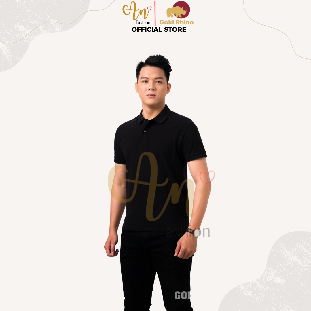 Áo Polo Nam Màu ĐEN Đơn Giản Nhưng Phong Cách Mạnh Mẽ Rất Đàn Ông Chất Vải 100% Cotton Cao Cấp - Gold Rhino