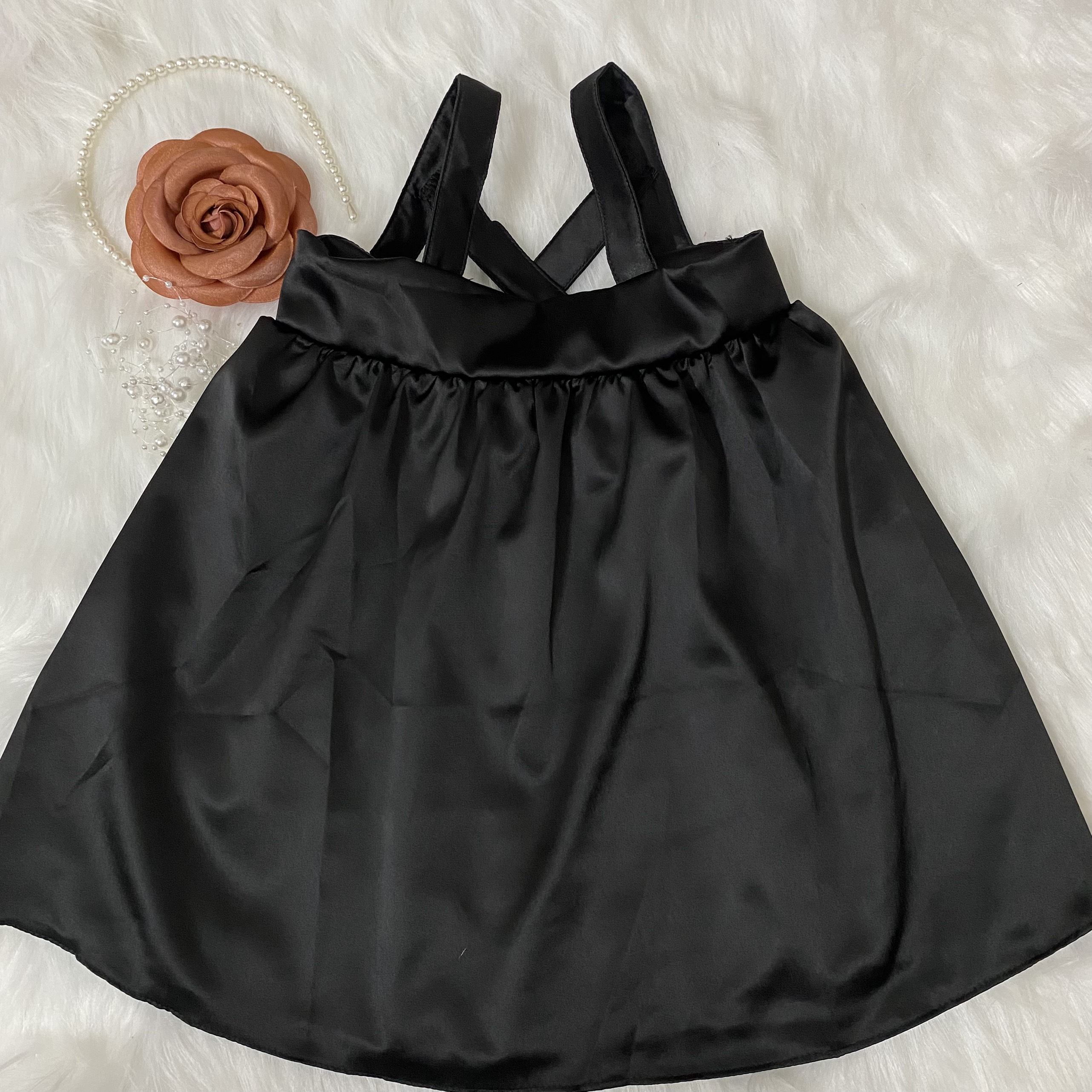 Đầm bé gái dây đen BabyDoll 8-23kg Angel Baby Thời Trang Thiết Kế