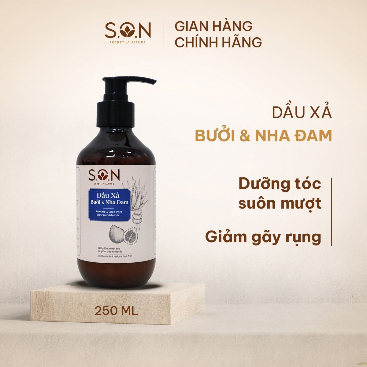 Dầu xả bưởi &amp; nha đam S.O.N dưỡng tóc suông mượt, giảm gãy rụng