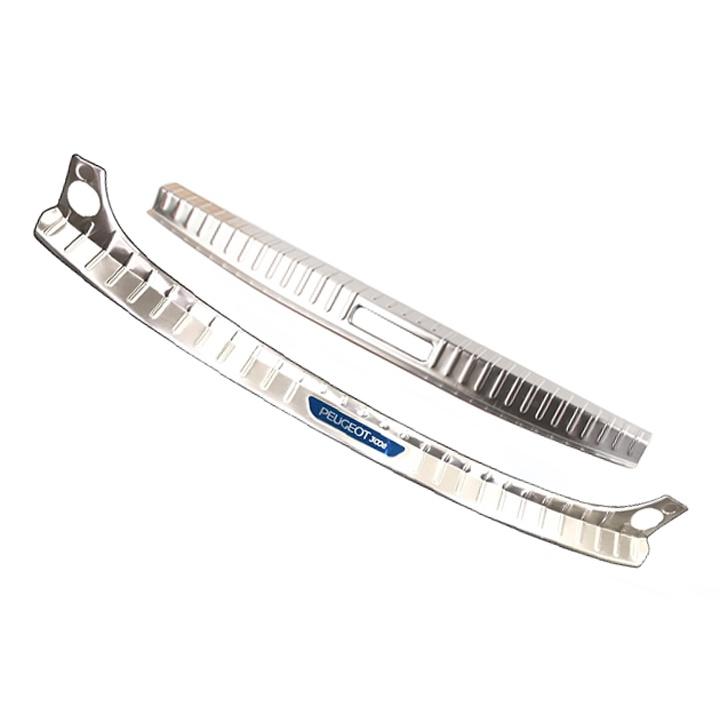 BỘ SẢN PHẨM Nẹp bước chân và ốp chống trầy cốp Peugeot 3008 - Mẫu Inox