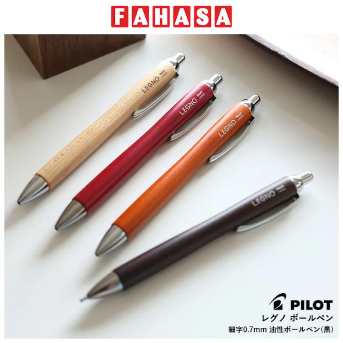 Bút Bi Ký Legno 0.7 mm - Pilot BLE-1SK-BN - Mực Đen - Thân Gỗ Nâu Kèm Hộp Ngũ Hành Và Túi