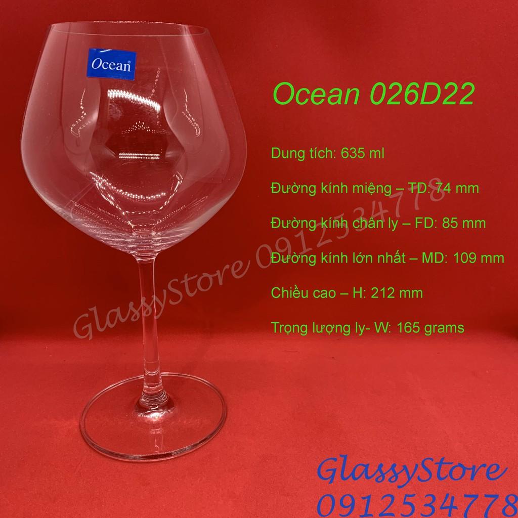 Ly (cốc) rượu vang thủy tinh Ocean Santé Burgundy- 635ml - 1026D22 (Hàng nhập khẩu Thái Lan chính hãng) (1 cái)