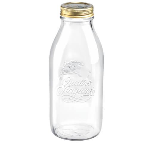Chai thủy tinh nắp vặn Quattro 1000ml, đựng nước ép trái cây, sinh tố - Nhập khẩu Ý