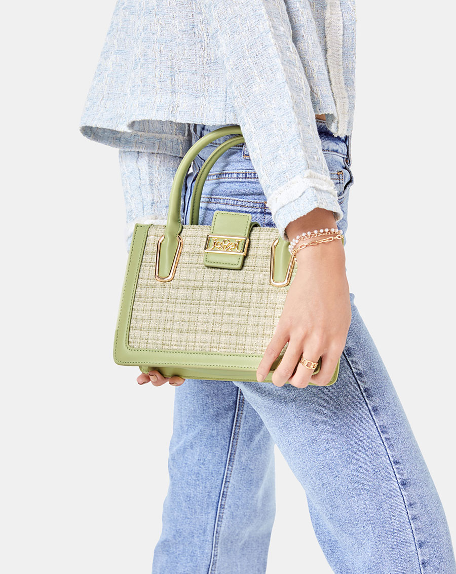 Túi Xách Nữ Thời Trang JUNO Cỡ Trung Tote Trung Vải Tweed TXT283