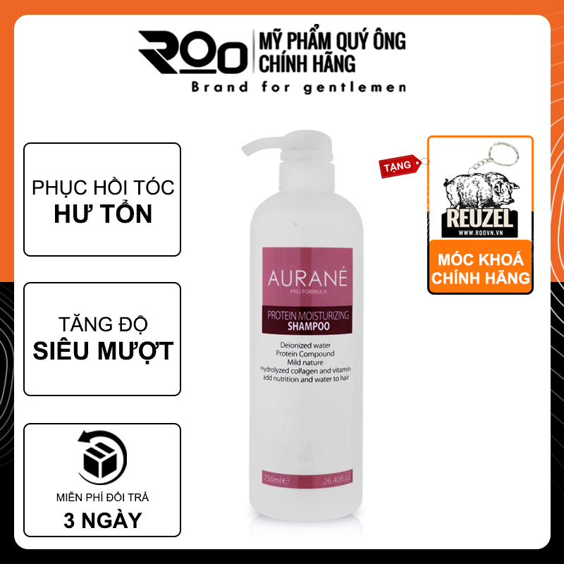 Dầu Gội Tóc Hư Tổn Aurane Protein Moisturizing Shampoo Sạch Da Đầu, Hư Tổn Khô Xơ - Tặng móc khoá chính hãng