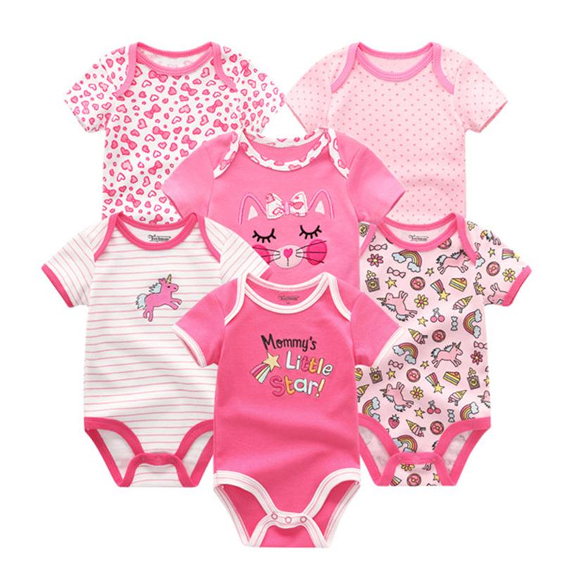 2021 6 Cái/bộ Unisex Sơ Sinh Bé Trai Quần Áo Kỳ Lân Cotton Bé Gái Quần Áo Hoạt Hình Bé Gái Quần Áo Liền Quần Bodysuits