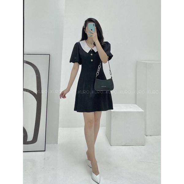 Đầm ôm tay phồng đen