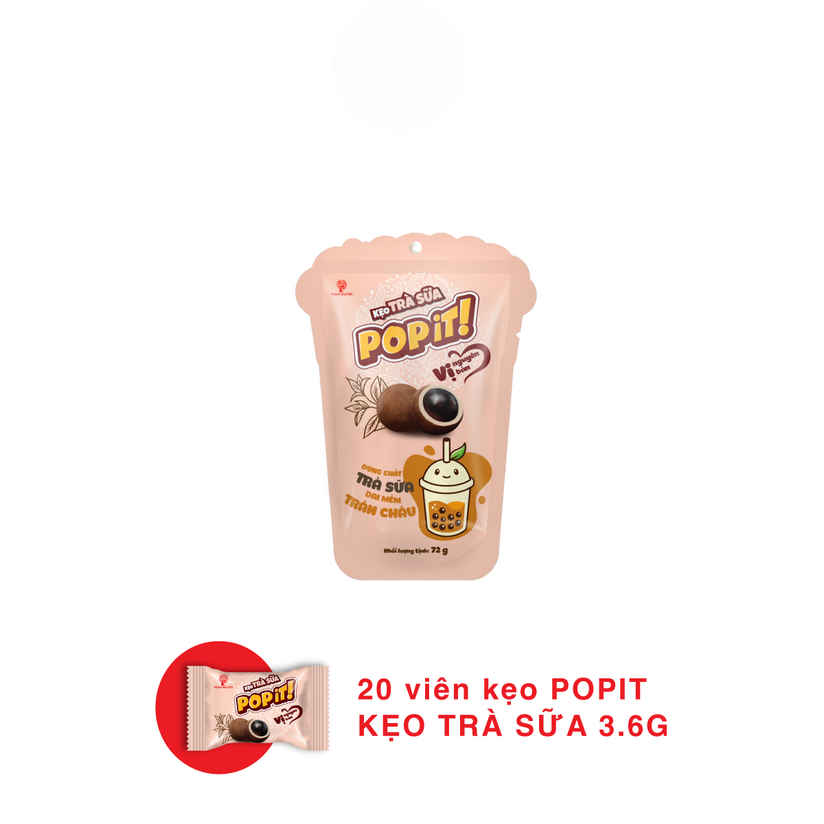 Kẹo Trà sữa Trân Châu POPIT 72 (3.6g x 20 viên)