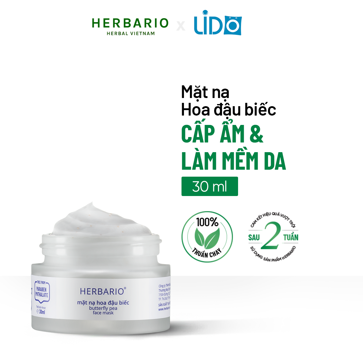 Mặt nạ Hoa đậu biếc Herbario 30ml