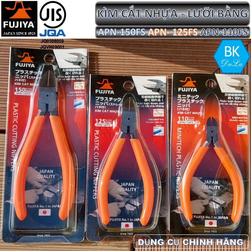 Kìm cắt nhựa - Kìm cắt Bavia lưỡi bằng 5 inch /125mm Fujiya APN-125FS GENUINE Công nghệ Nhật Bản