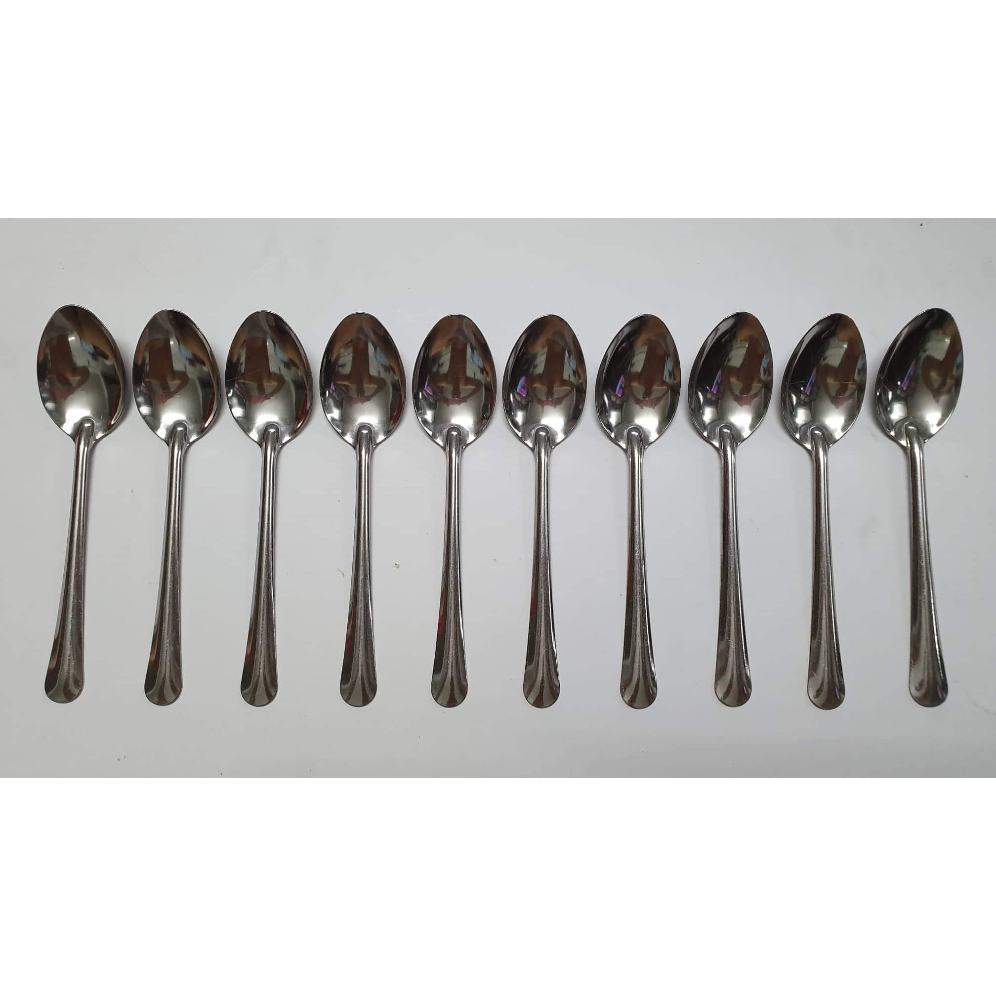 Bộ 10 muỗng inox ăn cơm,ăn phở dày dặn ,sáng bóng và không hoen ghỉ.