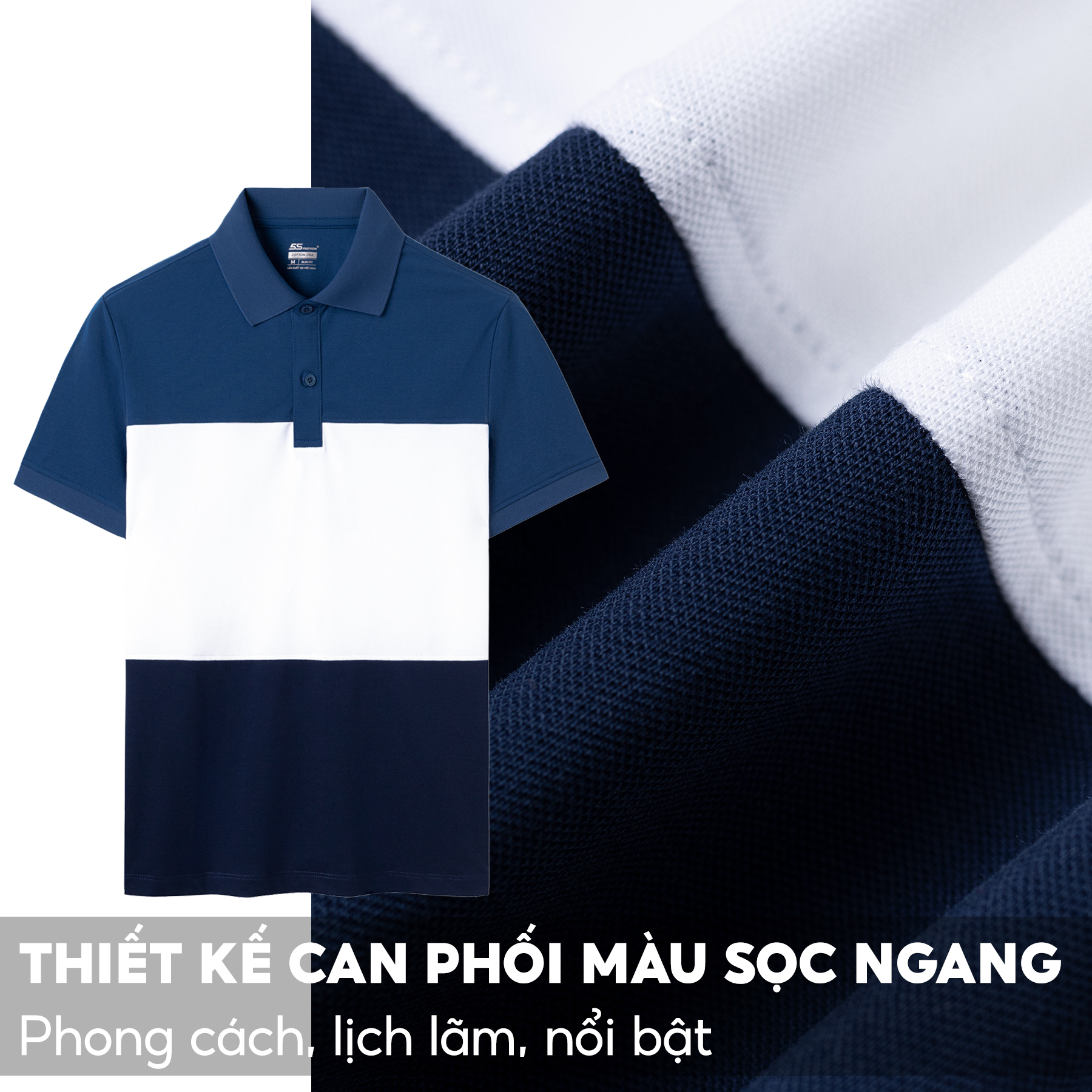 Áo Polo Nam 5S THIẾT KẾ Phối Màu Lịch Lãm, Trẻ Trung, Chất Liệu Cotton Cao Cấp, Thoáng Mát, Thấm Hút Tốt