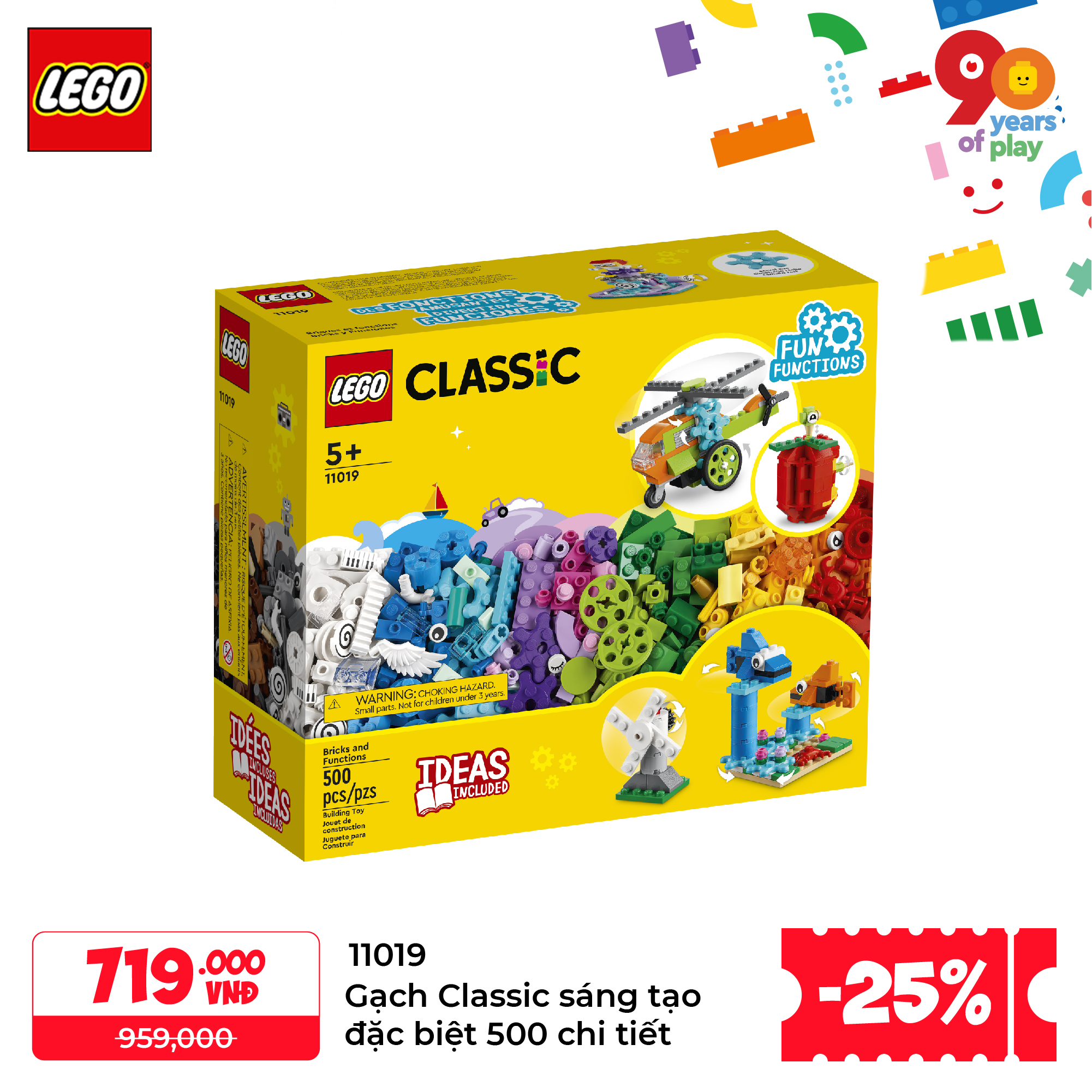 Đồ Chơi LEGO Gạch Classic Sáng Tạo Đặc Biệt 11019 (500 chi tiết)