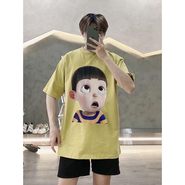 Áo thun tay lỡ áo thun đôi siêu cute vải cotton 2 chiều