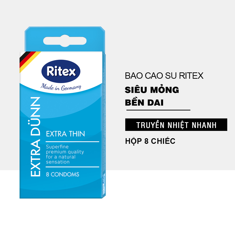 Hình ảnh Bao cao su Mỏng Mềm Dai Ritex EXTRA DUNN Hộp 8 chiếc JN-RI-EXTRADUNN8