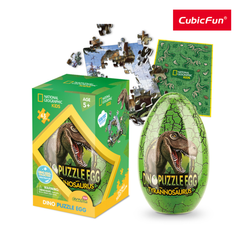 Đồ Chơi CUBIC FUN Xếp Hình 2D Nat Geo: Trứng Khủng Long Tyrannosaurus Rex DS1041H