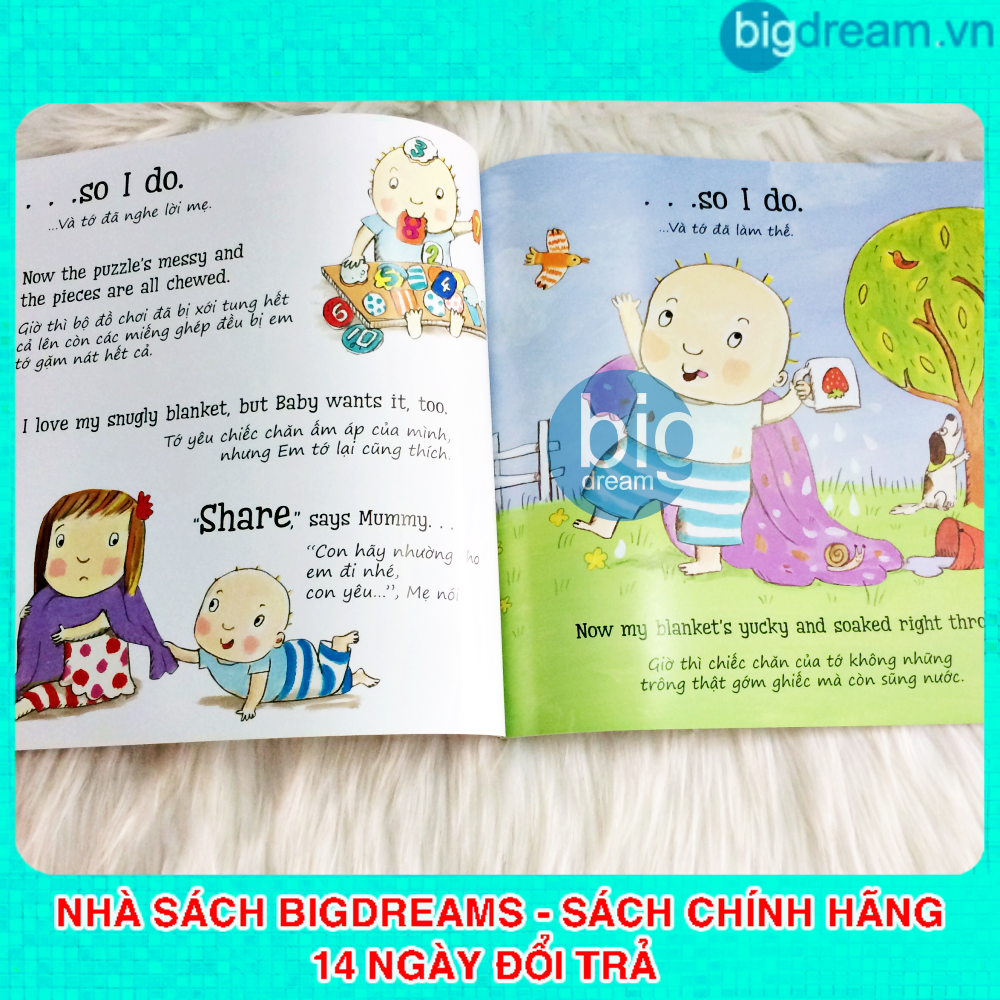 Song ngữ dành cho em bé lớn trong gia đình - Bé có em Tập làm anh chị (Bộ 3 quyển) Truyện kể cho bé trước giờ đi ngủ