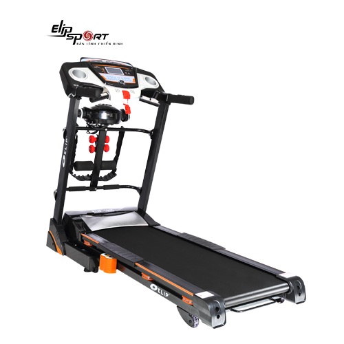 Máy Chạy Bộ ELIP 1800 động cơ 3.0HP, Nâng dốc tự động, Có đai massage, tạ tay, thanh gập bụng