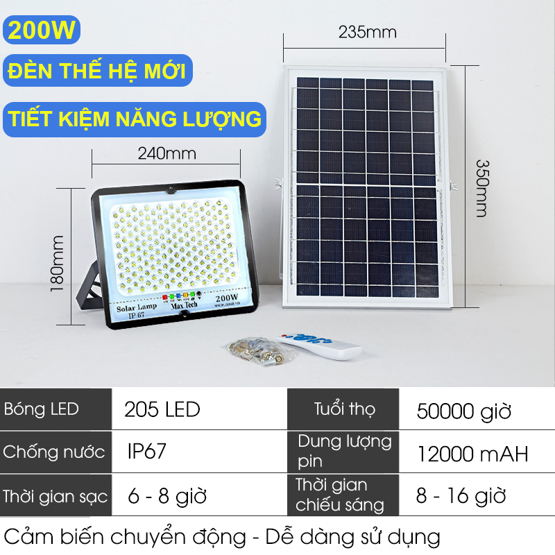 Đèn năng lượng mặt trời 45W,60W,80W,100W,180W Solar light - sử dụng hoàn toàn năng lượng mặt trời - không sử dụng điện - D1060