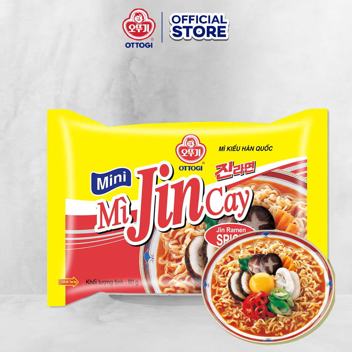 Combo 6 gói Mì Jin Cay Ottogi Mini (80g)