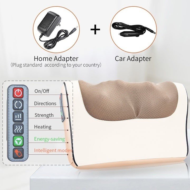 Gối massage cổ vai gáy, máy massage, gối massage hồng ngoại 20 bi cao cấp hỗ trợ mát xa vùng cổ,vai gáy hiệu quả