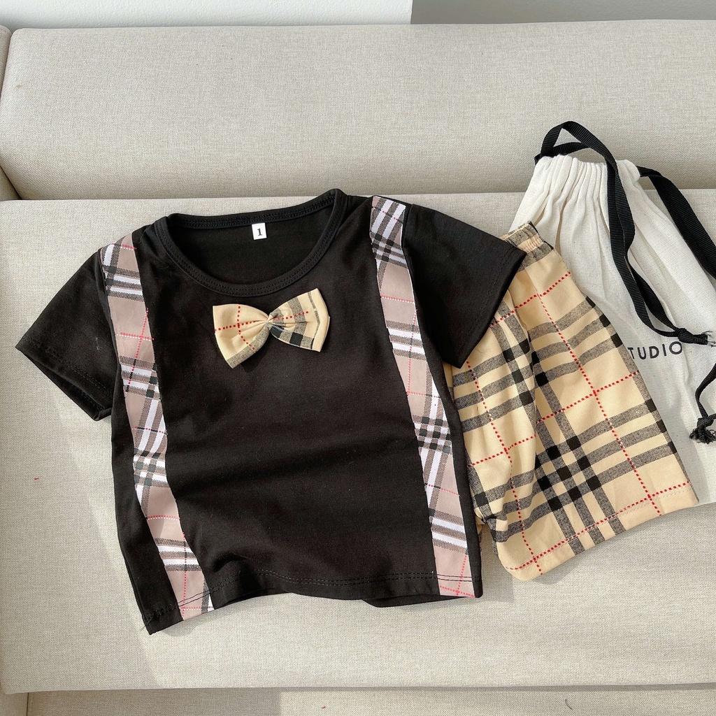 Bộ Quần Áo Cộc Tay Cho Bé Trai Kiểu Nơ Công Tử In 2 Dây Cực Sành Điệu - SUMO KIDS