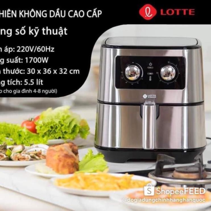 nồi chiên không dầu lotte_nhập khẩu hàn quốc tặng kèm sách- hàng chính hãng