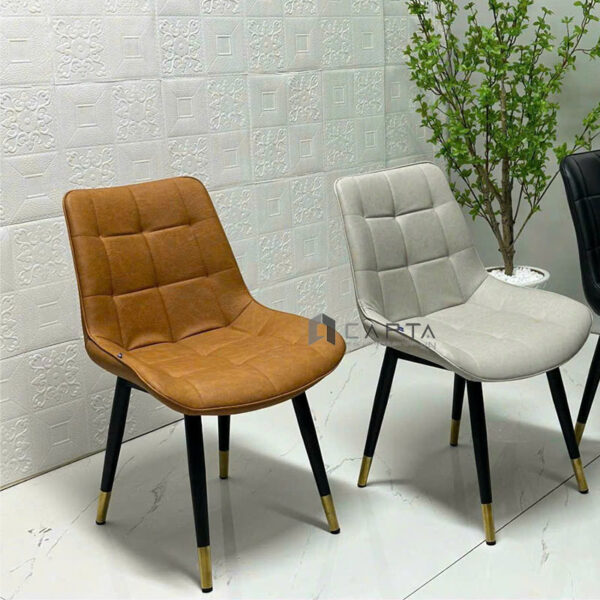 Ghế tư vấn tiếp khách Ghế nhà hàng tựa lưng bọc nệm Simili chân sắt sơn đen nhập khẩu LUX 38B-P – Loft caro dining chair