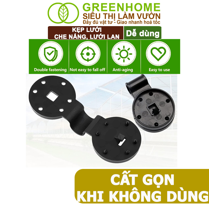 Kẹp Lưới Che Nắng, Greenhome, R10cm, Dụng Cụ Làm Vườn Tiện Lợi, Cố Định Lưới Chắc Chắn,Dễ Sử Dụng, Tái Sử Dụng