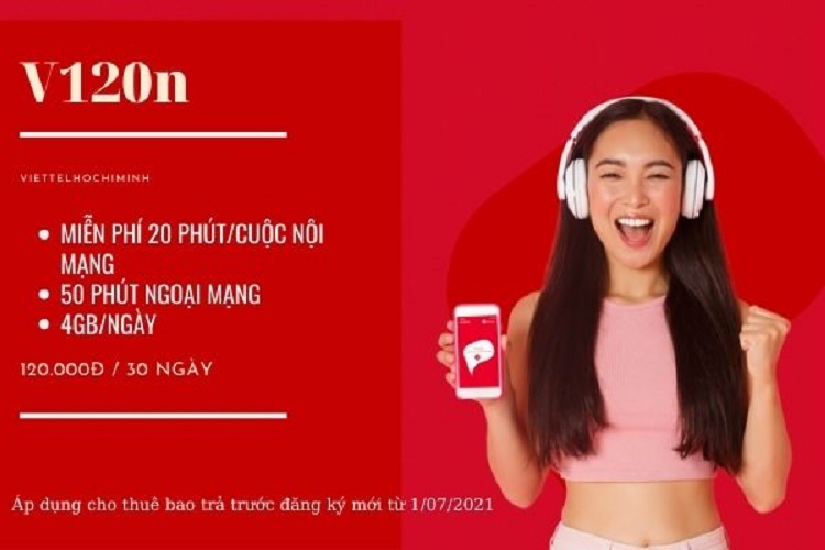 SIM 4G VIETTEL V120N - MIỄN PHÍ 3 THÁNG - 6 THÁNG - 12 THÁNG KHÔNG CẦN NẠP TIỀN -  CÓ 4Gb/ngày, Gọi nội mạng miễn phí tất cả cuộc gọi dưới 20 phút, ngoại mạng 50 phút miễn phí