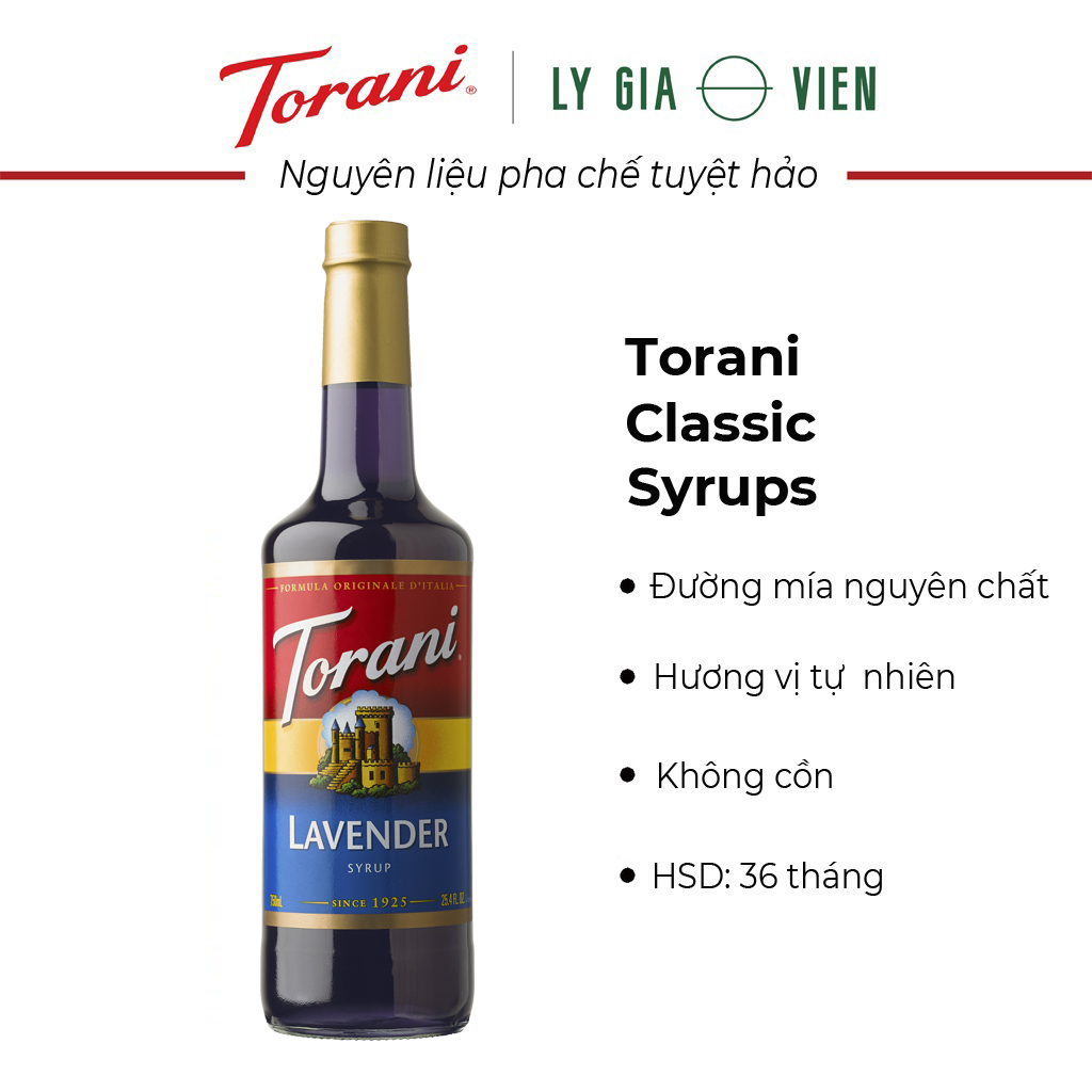 Sirô Hương Hoa Oải Hương Torani Classic Lavender Syrup 750ml Mỹ