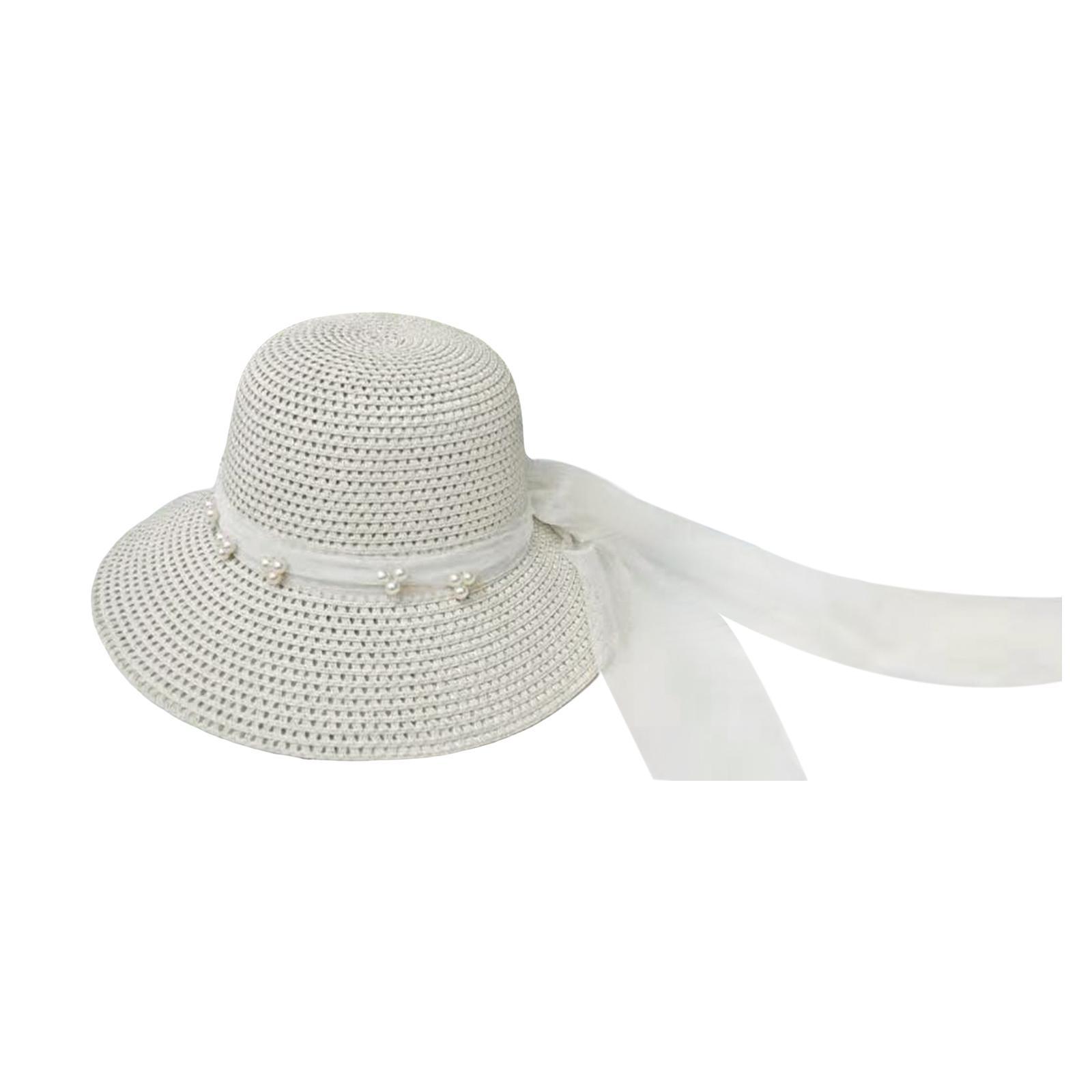 Women's Straw Hats Sun Hat Summer Beach Cap Wide Brim Visor Hats for Holiday