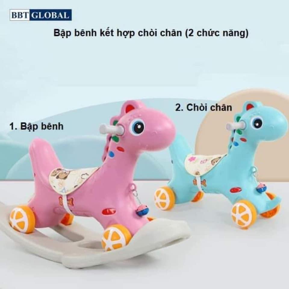 Ngựa bập bênh 2 in 1 vừa bập bênh vừa ủn chân cho bé