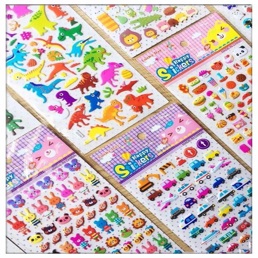 Sticker cute hình dán dễ thương nổi 3D kích thước 24 x10cm nhiều mẫu đa dạng cho bé trai bé gái - TOPKIDS