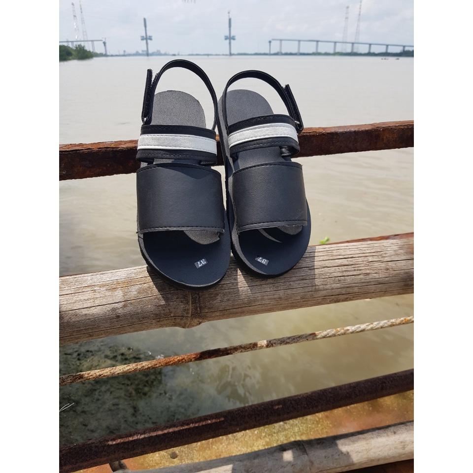 sandal đồng nai xăng đan nam và nữ ( đế đen quai đen phối trắng ) size từ 34 nữ đến 43 nam