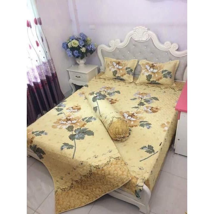 BỘ CHĂN GA GỐI PHỦ TRẦN BÔNG COTTON POLY NHIỀU MÀU