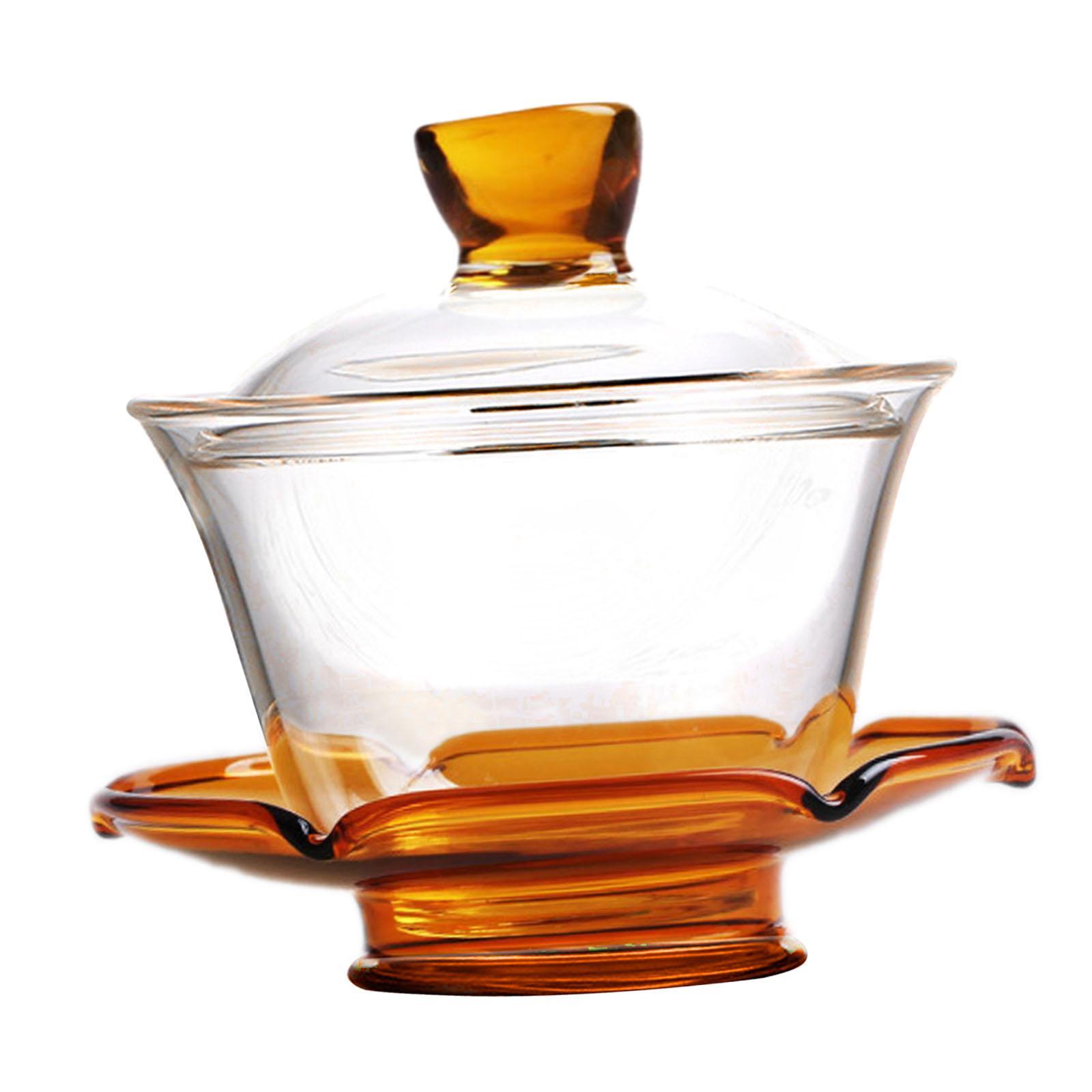 Glass Teapot Set with Lid Tea Maker Tea Cup Transparent Kungfu Glass Tea Set for Office
