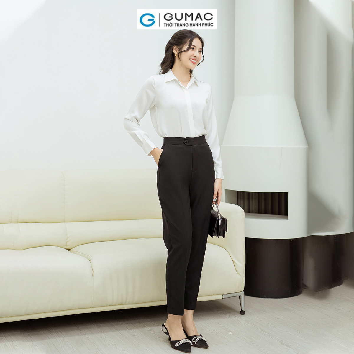 Quần ống đứng lưng kiểu GUMAC QD08049