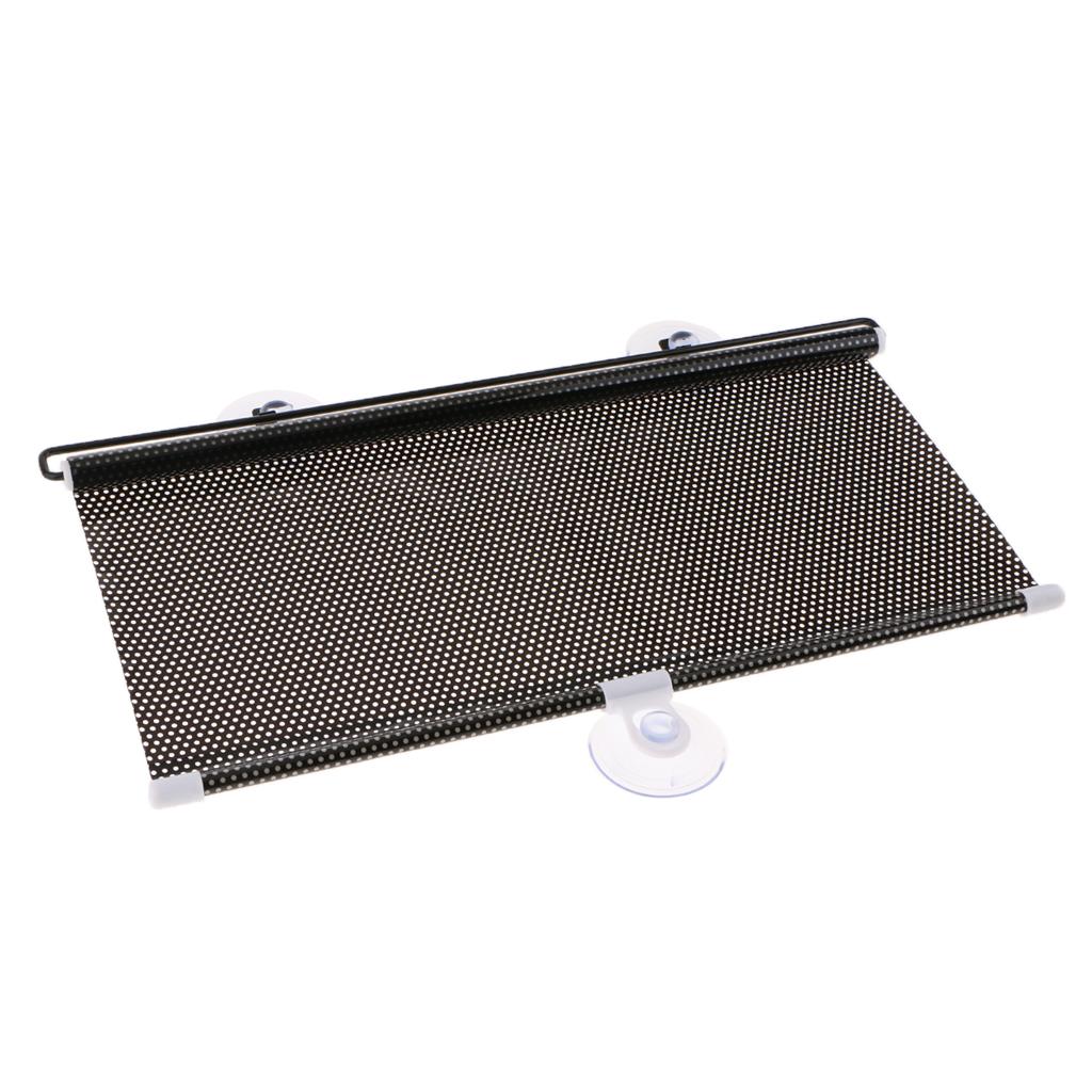 Black Car Front Rear Window Sun Shade Mesh Visor Roll Screen Curtain Cover