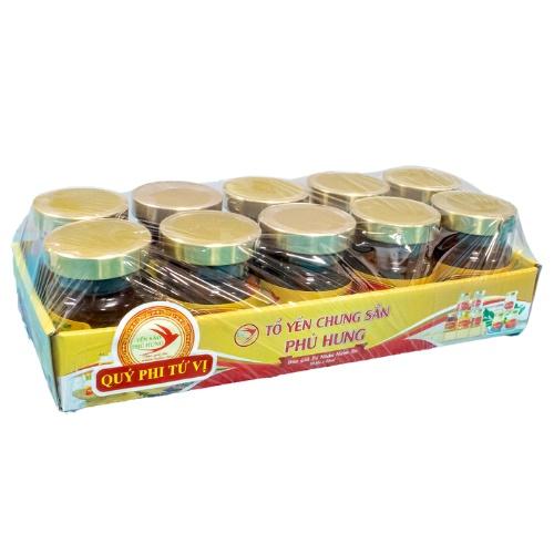 Yến tươi chưng sẵn Vị Tứ vị Thảo dược, Yến Sào Phú Hưng, vỉ 10 lọ 70ml, nguyên chất, tiện lợi, không chất bảo quản