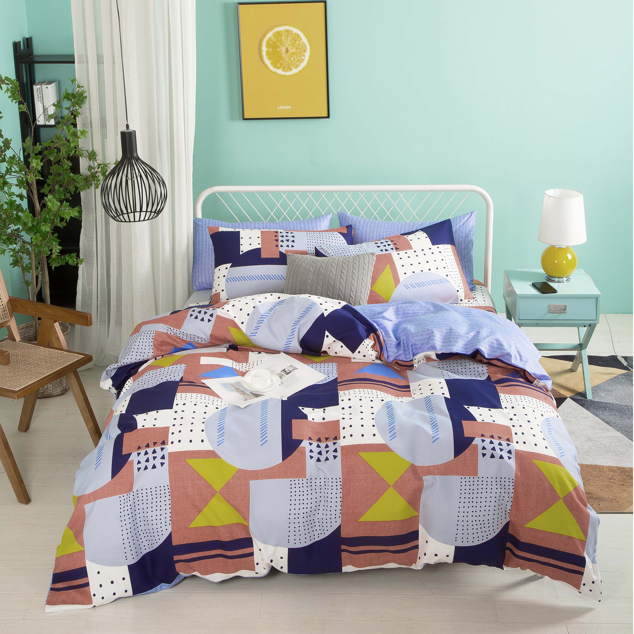 Bộ ga và Chăn chần bông Ai By Akemi Precious, gồm 5 món KingQueen - Charlee - King 1.8mx2m